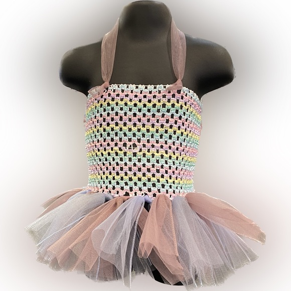 Dusty Blue & Mauve Light Rainbow Tutu Dress - Picture 2 of 3